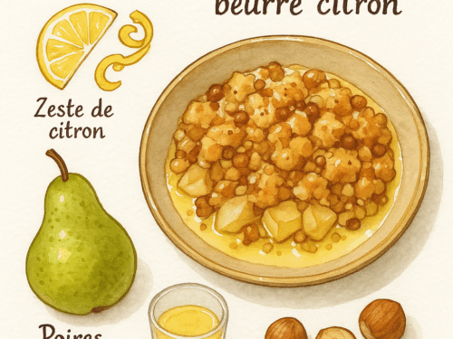 crumble de poires beurre citron