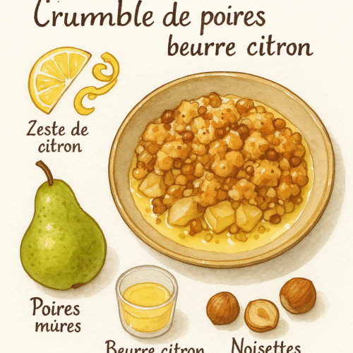 crumble de poires beurre citron