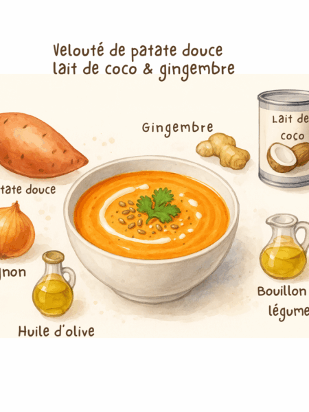 Velouté de patate douce lait de coco