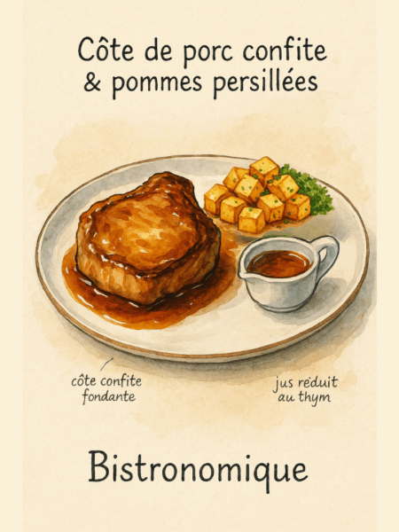 côte de porc confite