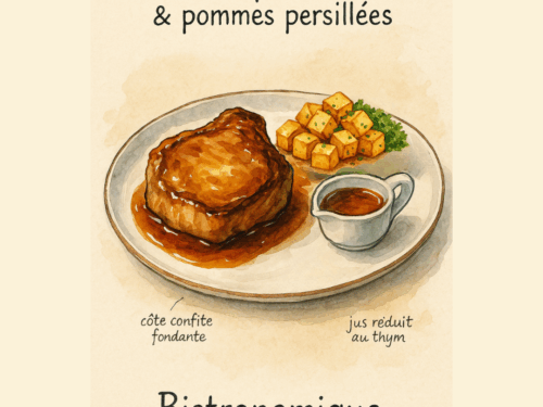 côte de porc confite