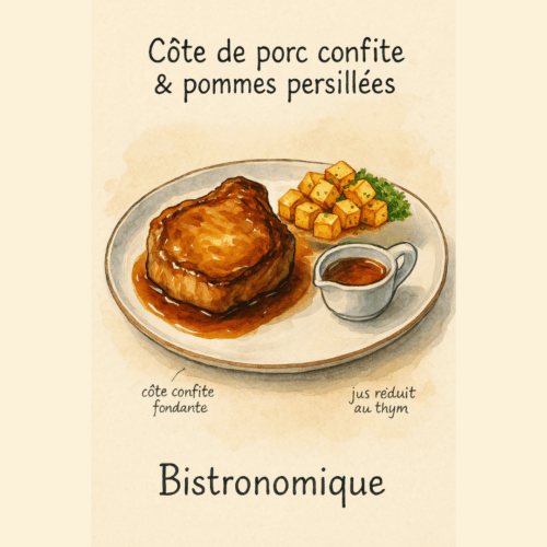 côte de porc confite