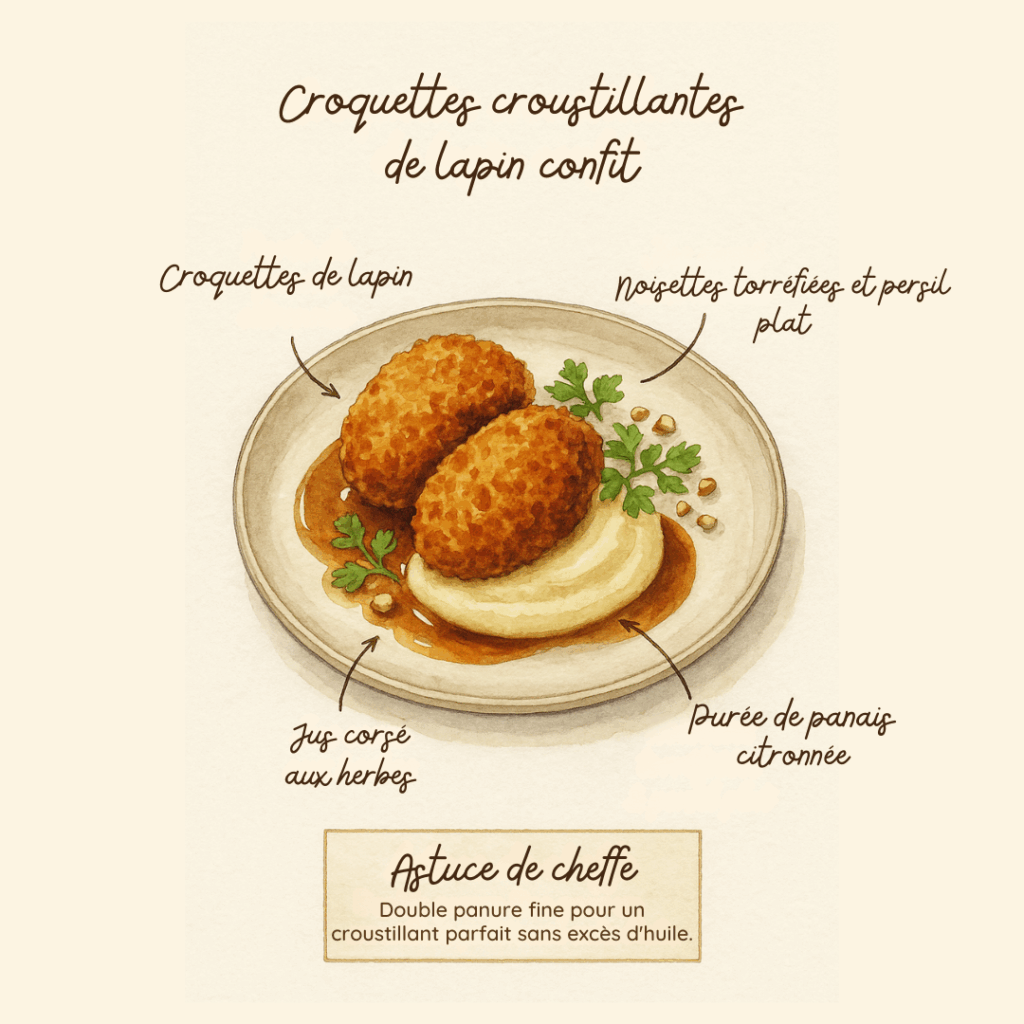 croquette de lapin confit