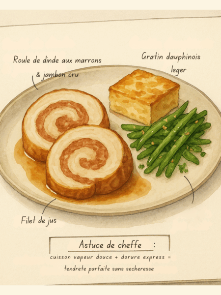 Roulé de dinde aux marrons & jambon cru