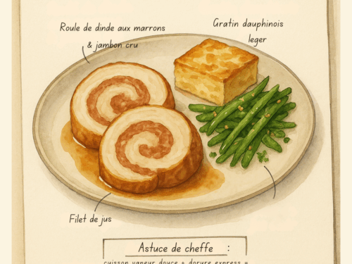 Roulé de dinde aux marrons & jambon cru