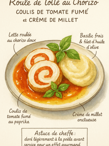 roulé de lotte au chorizo