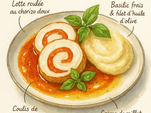 roulé de lotte au chorizo