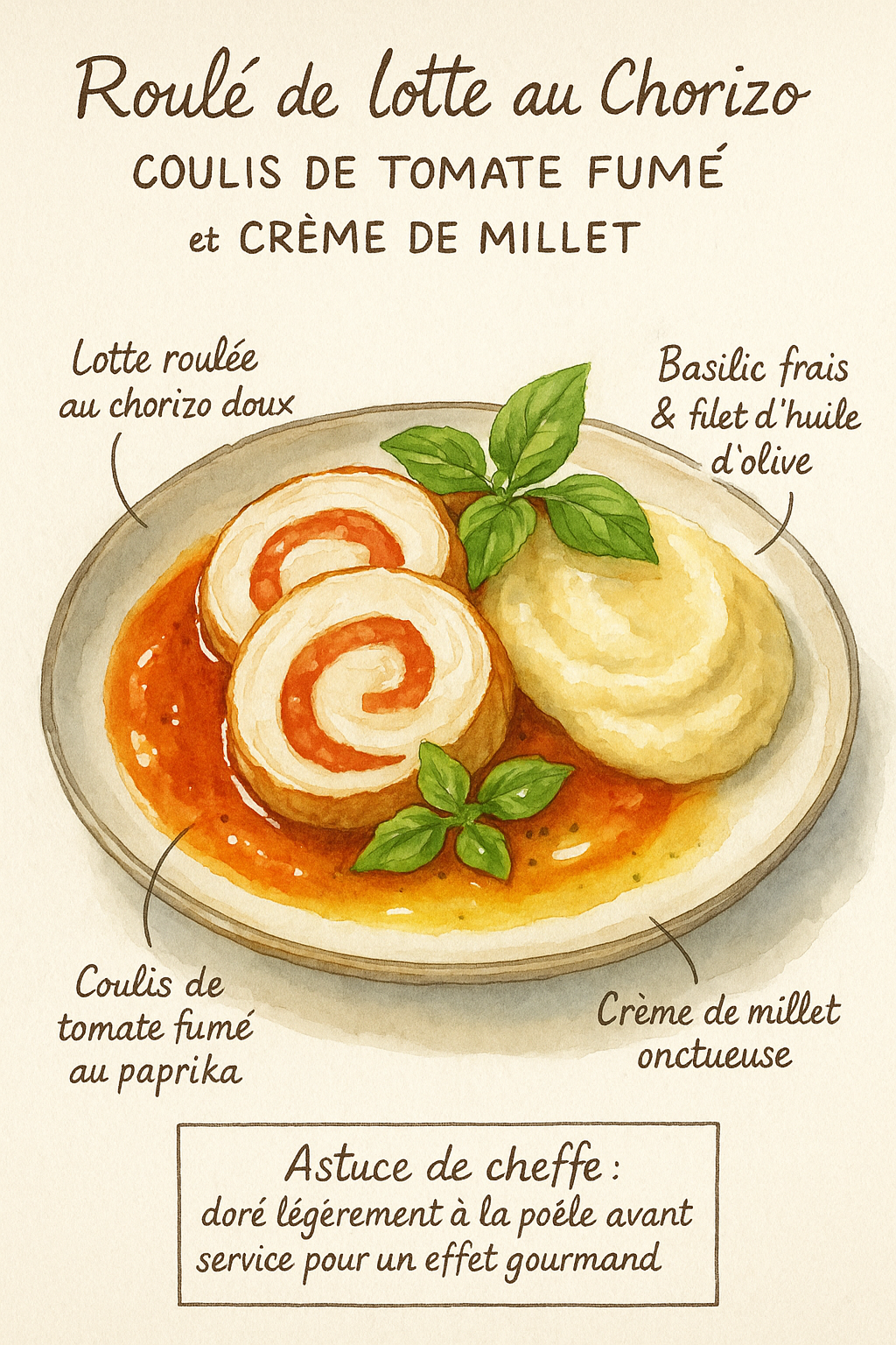 roulé de lotte au chorizo