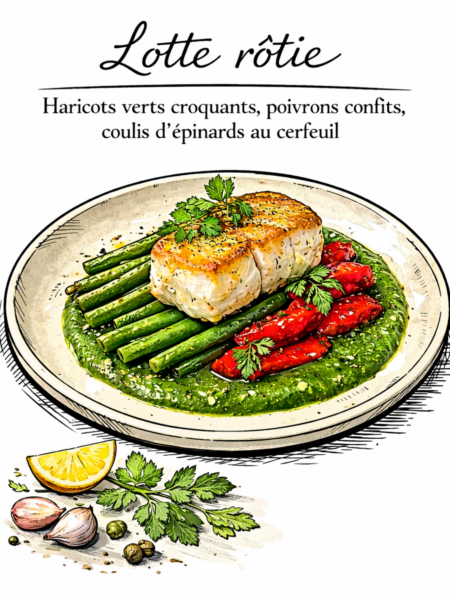 Lotte rôtie aux herbes